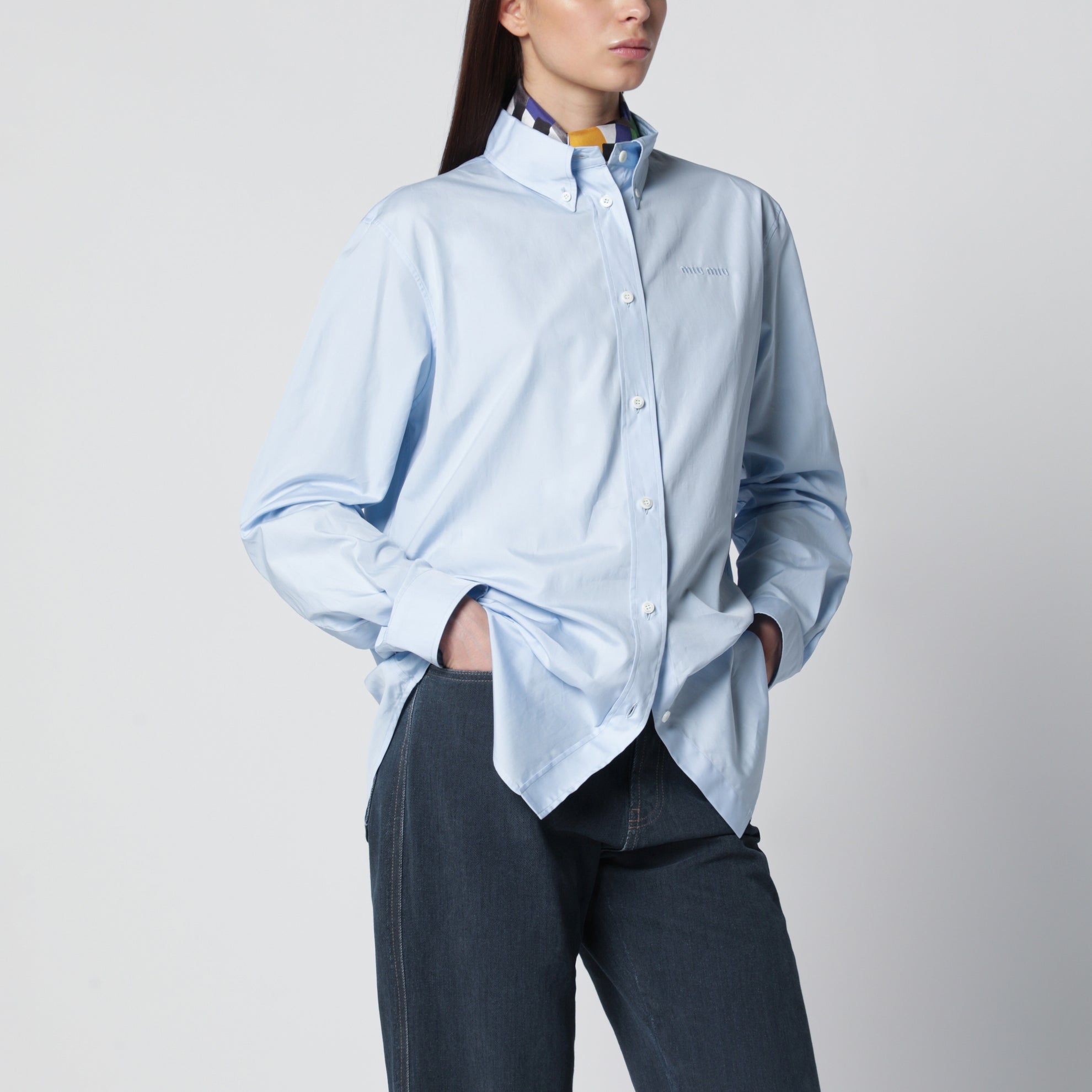 Light blue poplin shirt