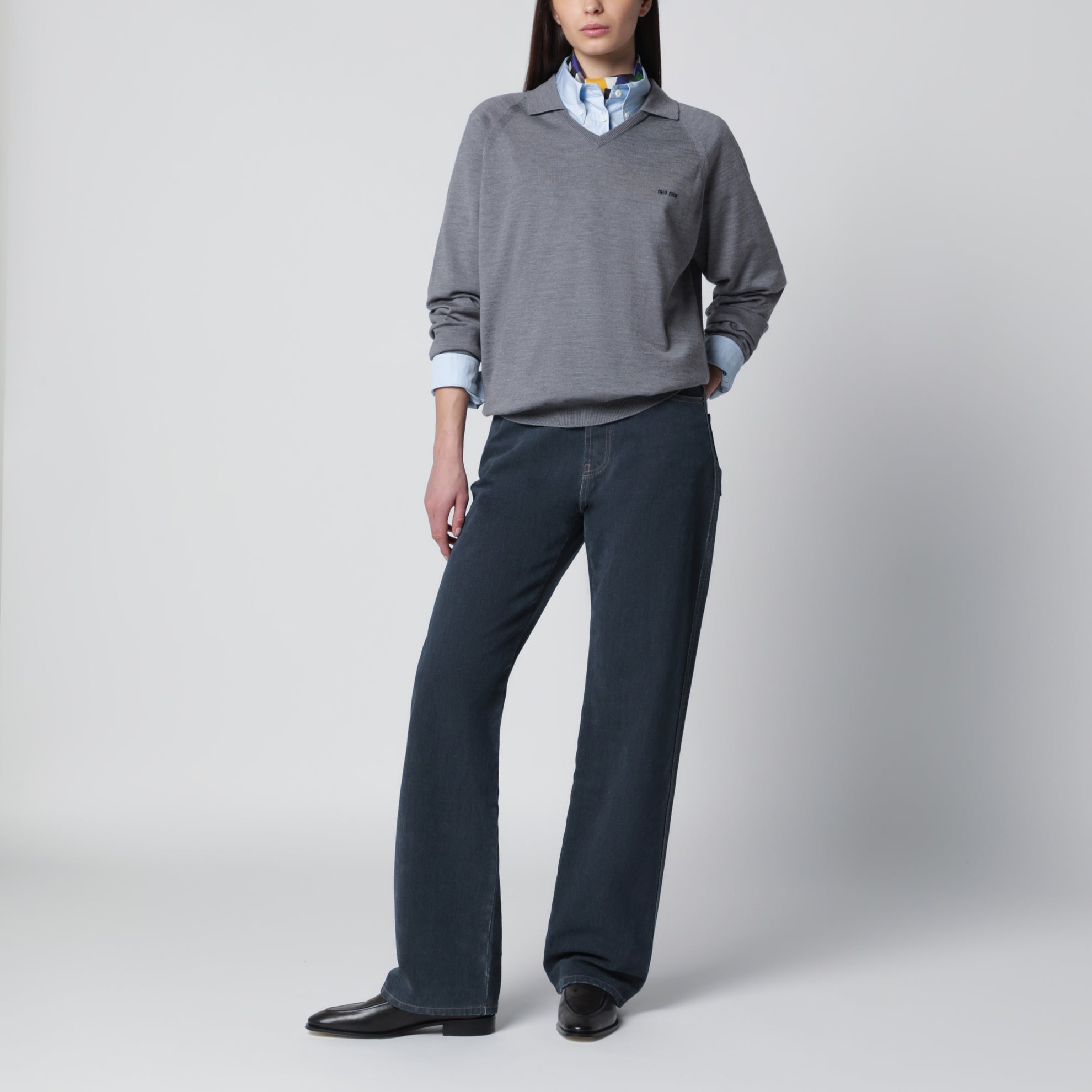 Light blue poplin shirt