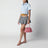 Light blue cropped poplin shirt with ruffles