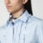 Light blue cropped poplin shirt with ruffles