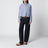Camicia cropped a righe bianca/cobalto con ricamo logo