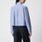 Camicia cropped a righe bianca/cobalto con ricamo logo