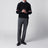 Maglione blu navy in cotone con dettagli tricolore