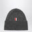 Berretto a coste in cashmere grigio