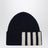 Berretto a coste in cashmere blu navy