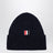 Berretto a coste in cashmere blu navy