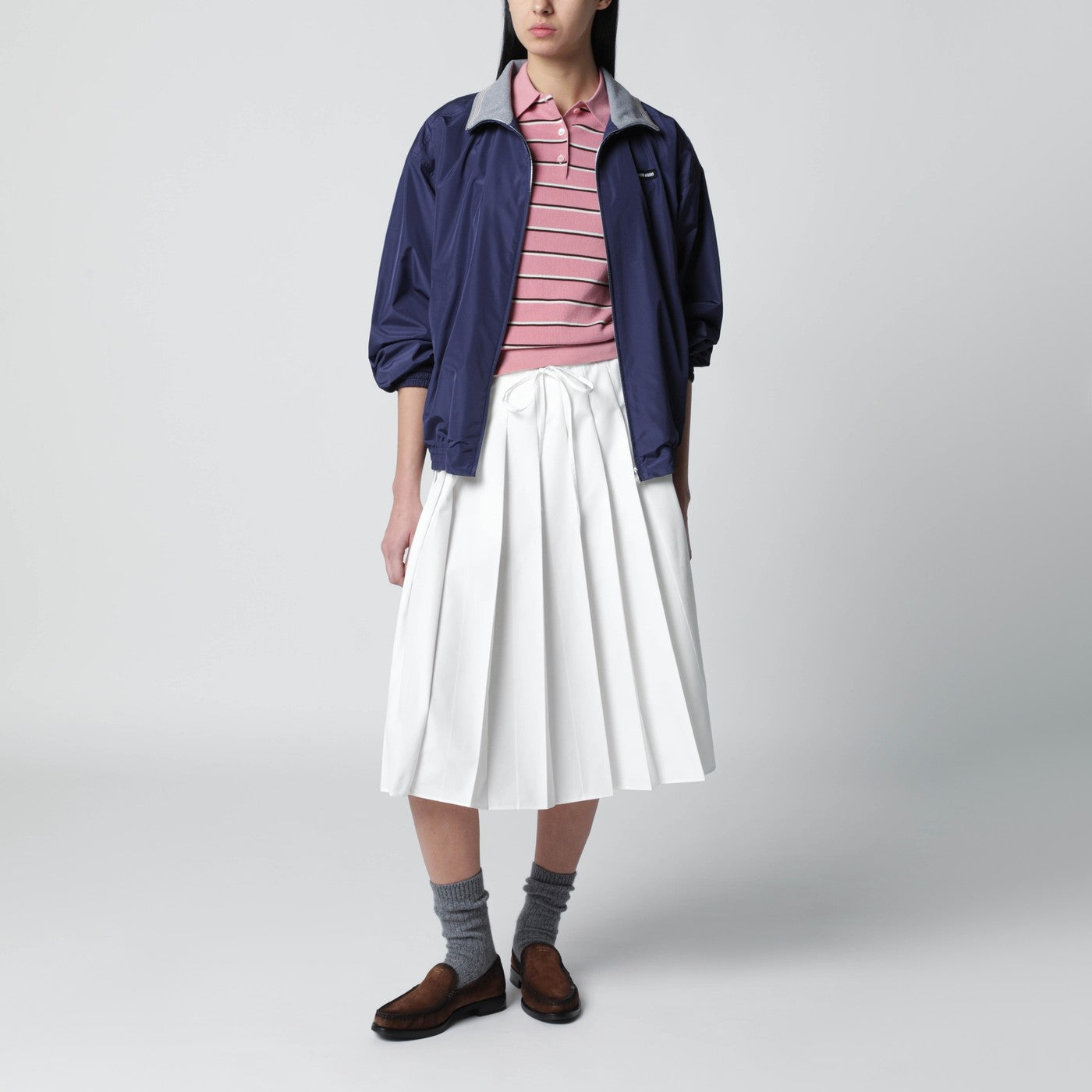 Royal blue technical poplin blouson