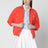 Orange cotton blouson with logo
