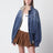 Blouson in twill old washed Blu/Calce