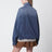 Blouson en twill old washed bleu/vert citron