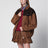 Oversized Vichy check blouson in caramel