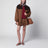 Oversized Vichy check blouson in caramel