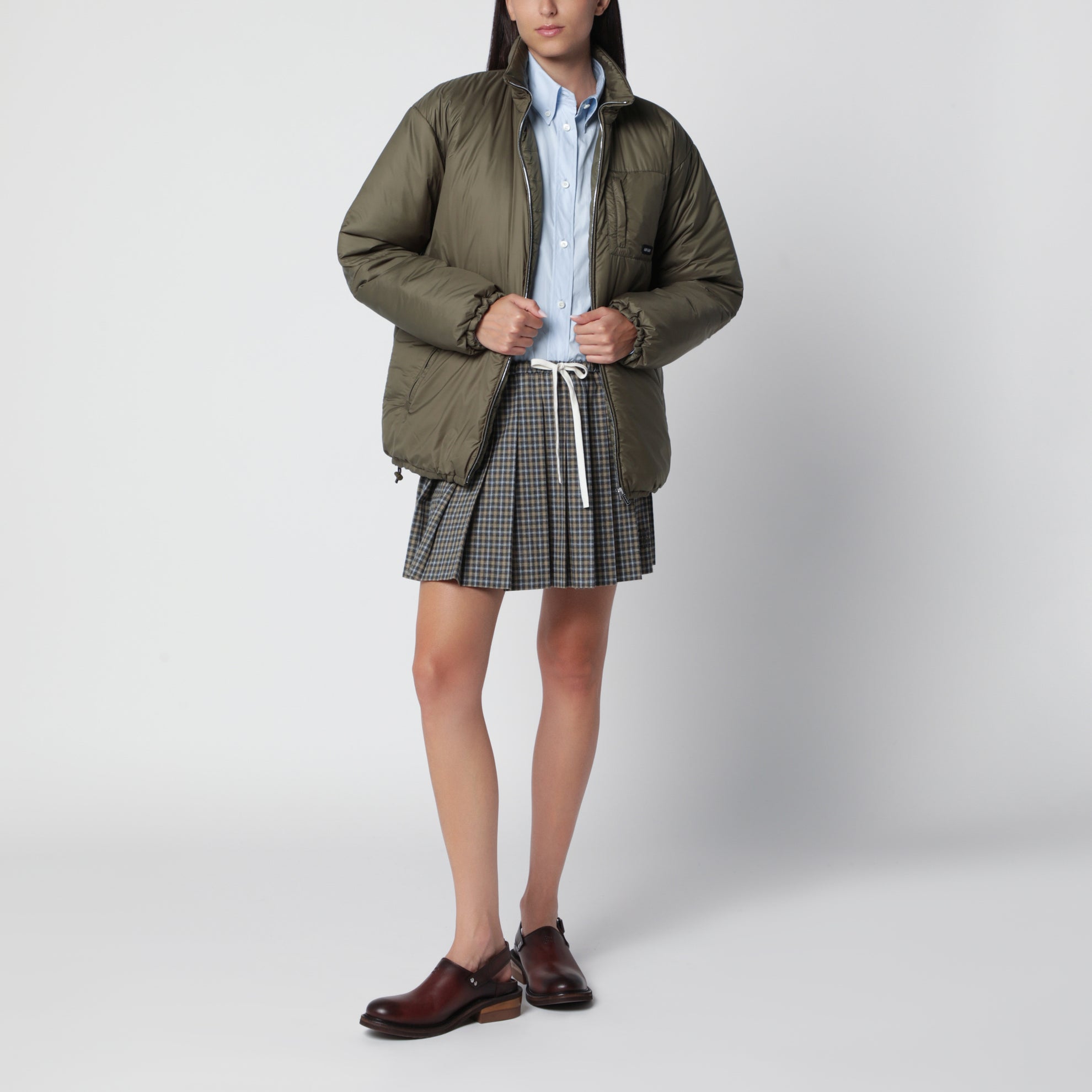 Piumino medio militare in ripstop