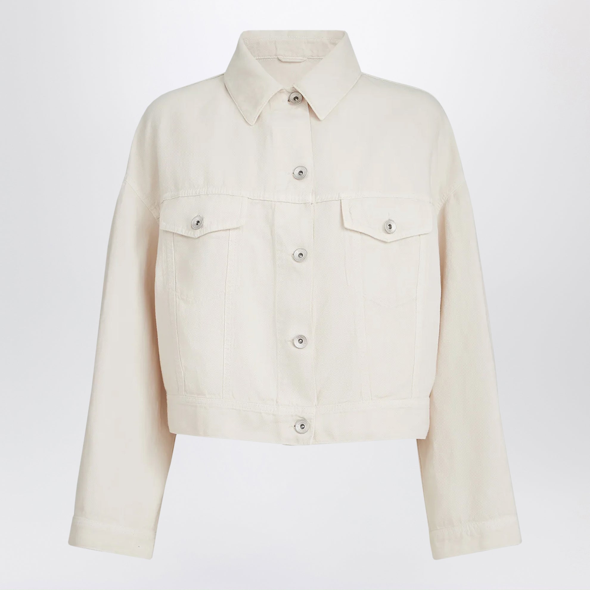 Garment-dyed cotton and linen outerwear with monile detail
