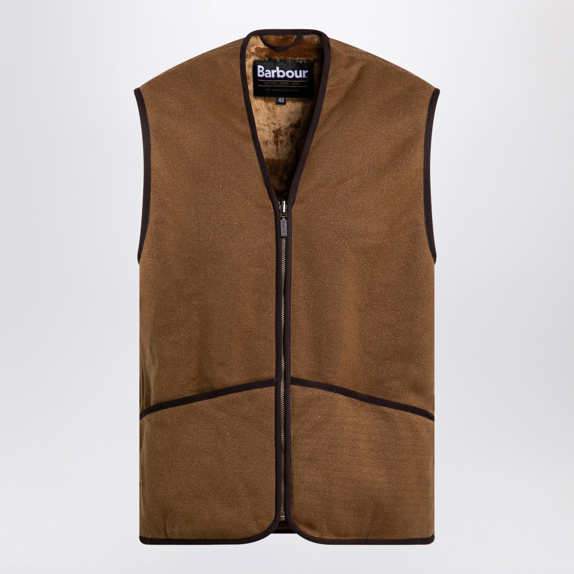 Gilet zippé en polaire marron