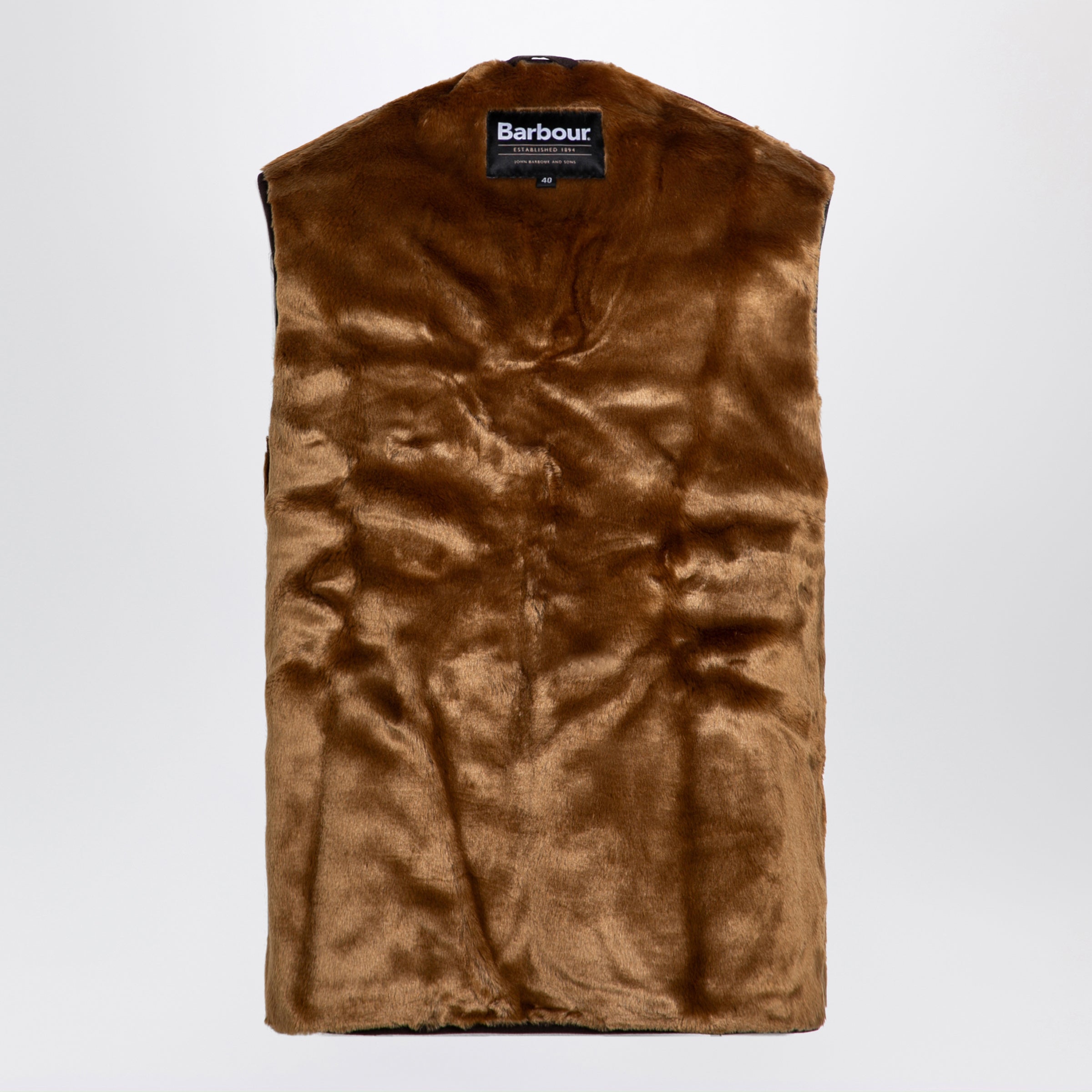 Barbour Brown zip-up fleece vest | TheDoubleF