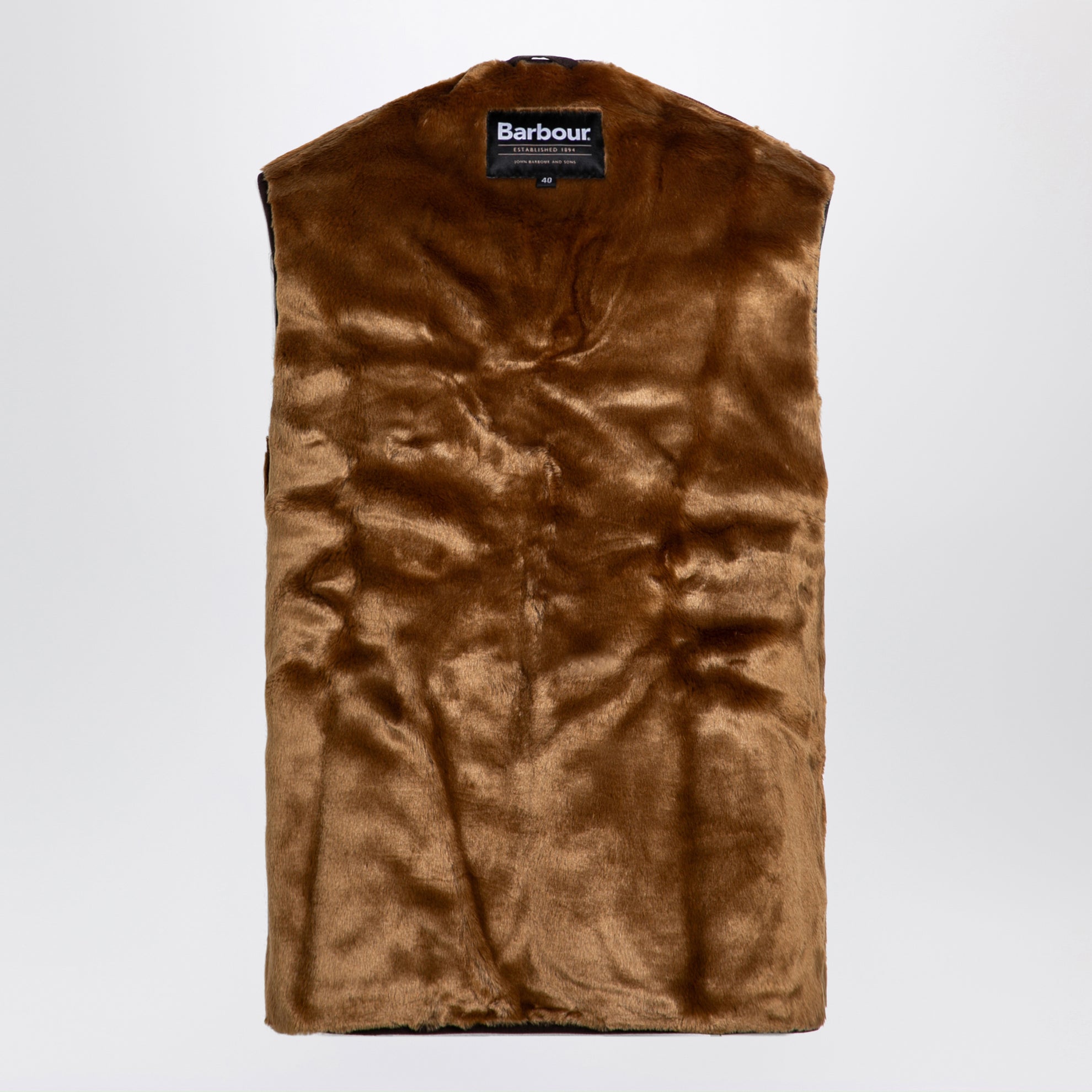 Gilet zippé en polaire marron