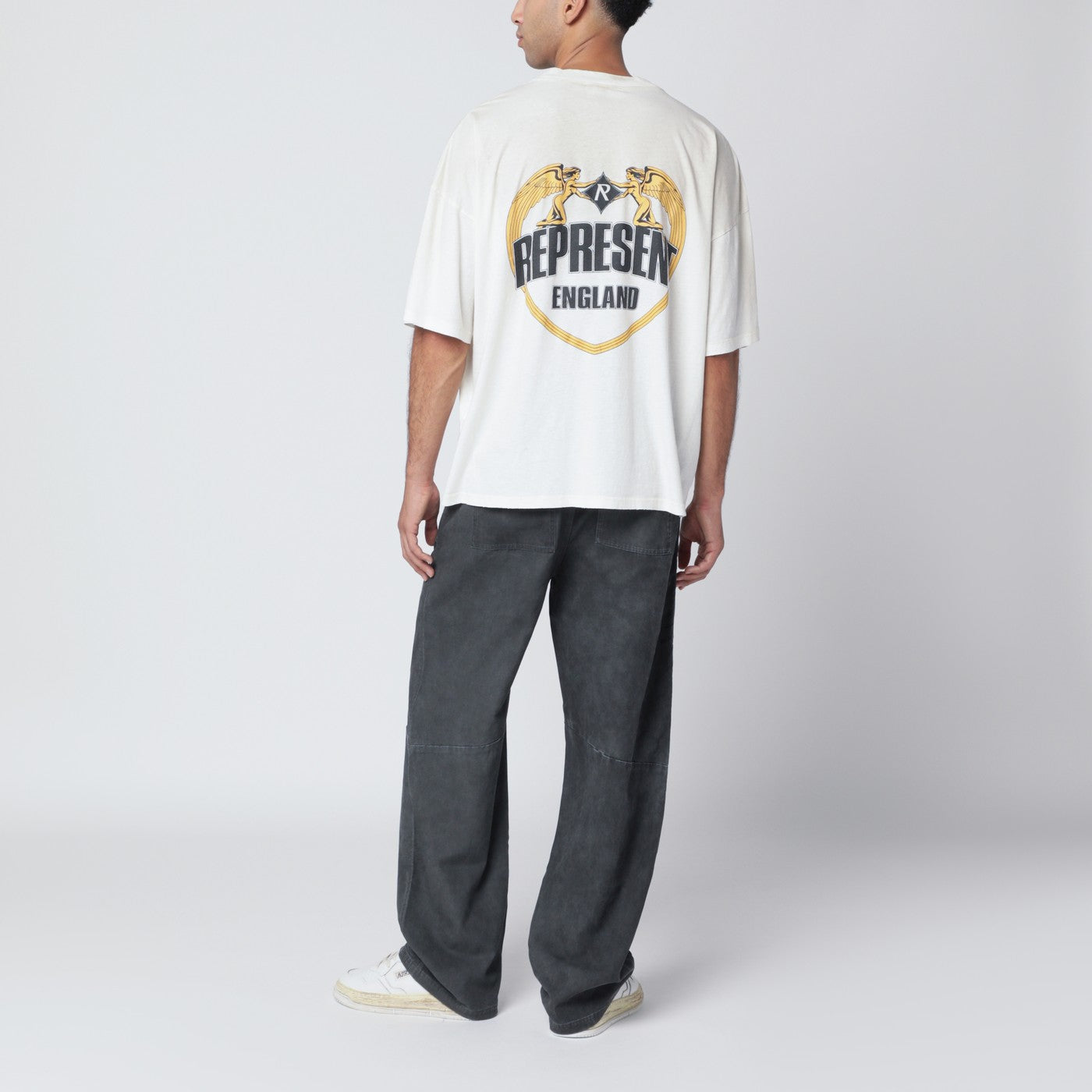 Écru cotton-blend T-shirt