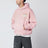 Washed-effect pink hoodie