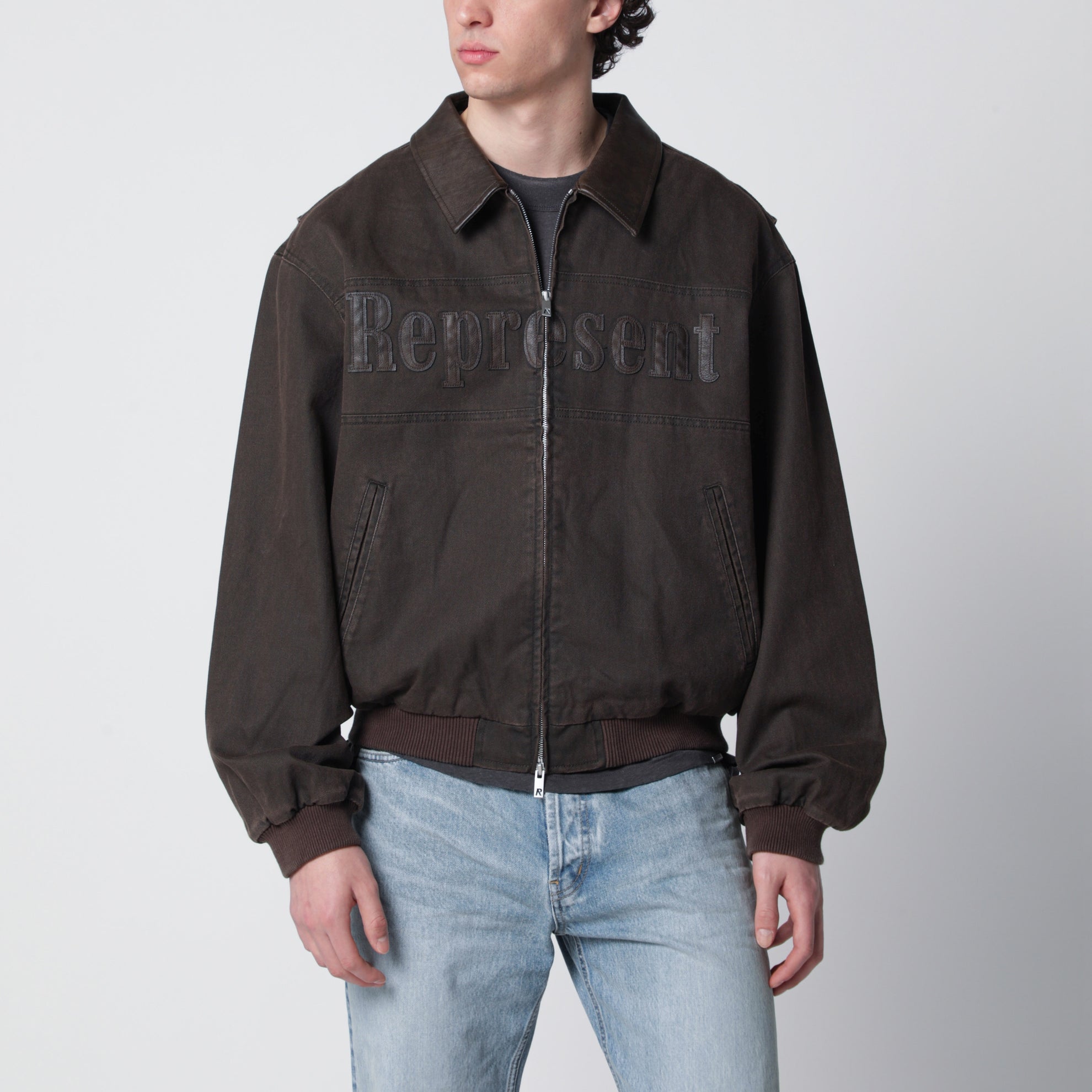 Roscoe bomber jacket in whisky-colored canvas