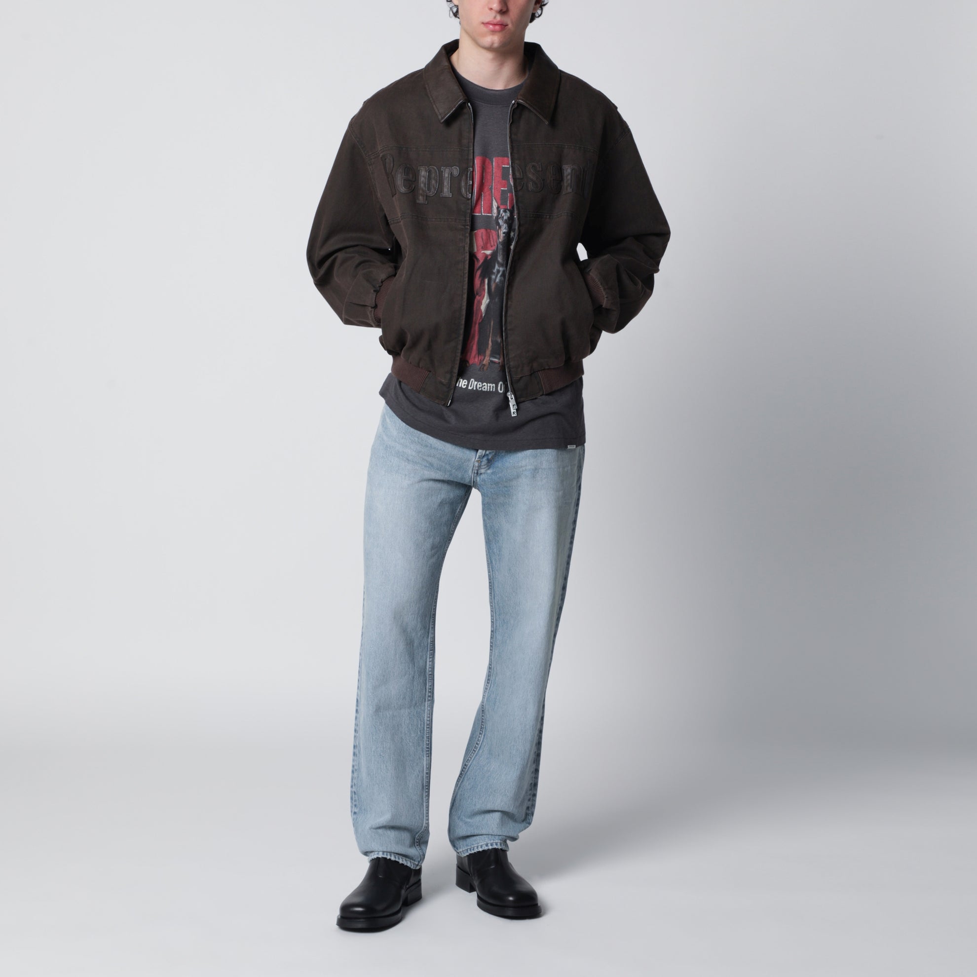 Roscoe bomber jacket in whisky-colored canvas