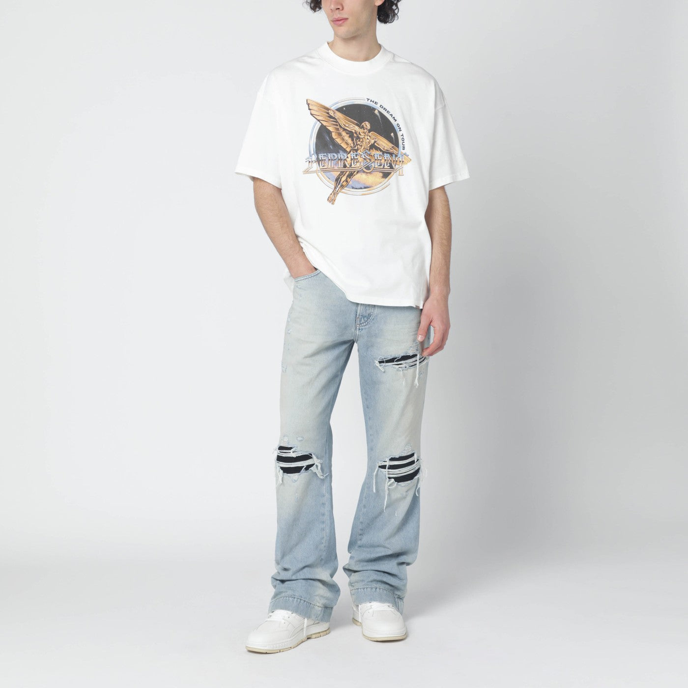 Weißes Sweatshirt mit Logoprint