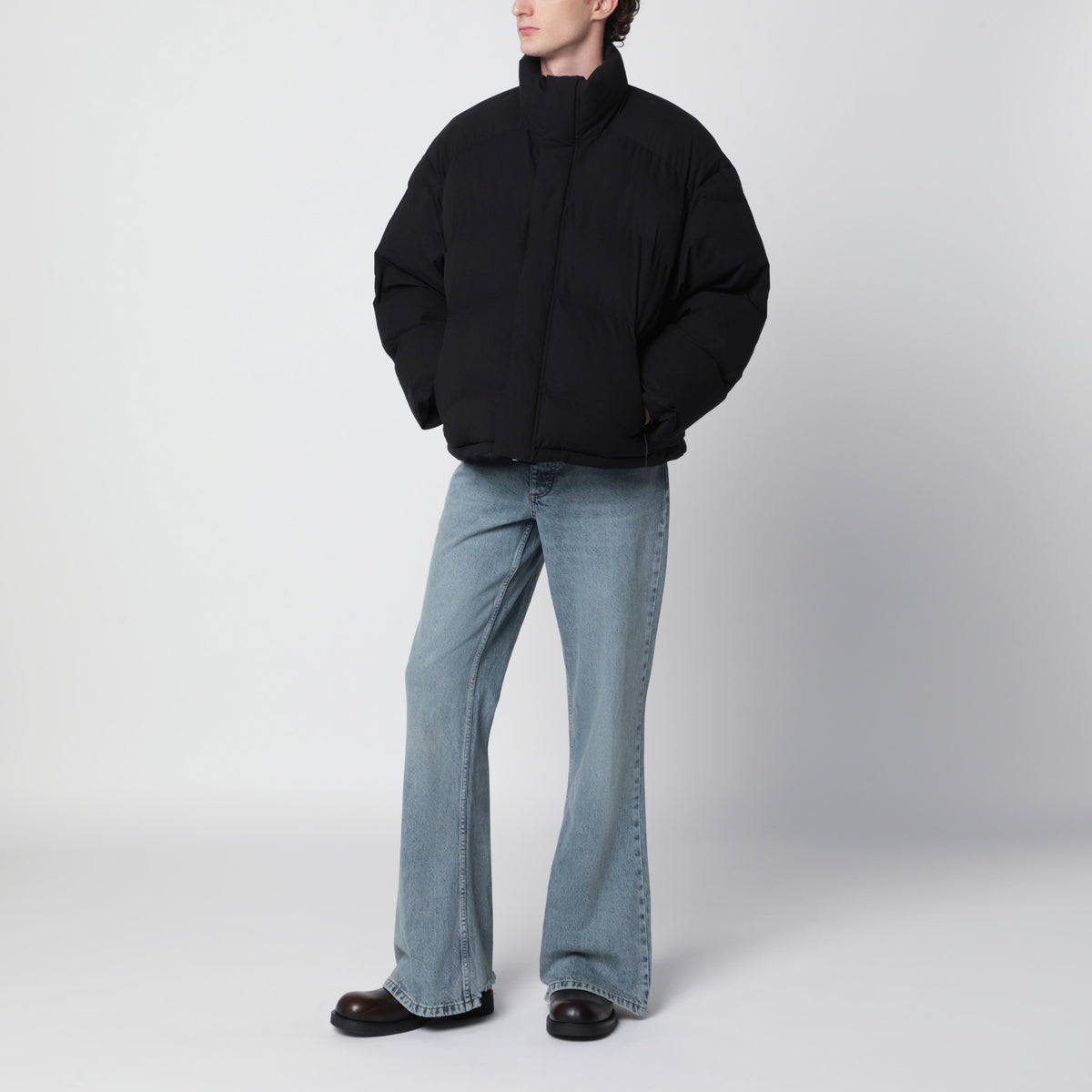 Riot Puffer Black Nylon Padded Jacket