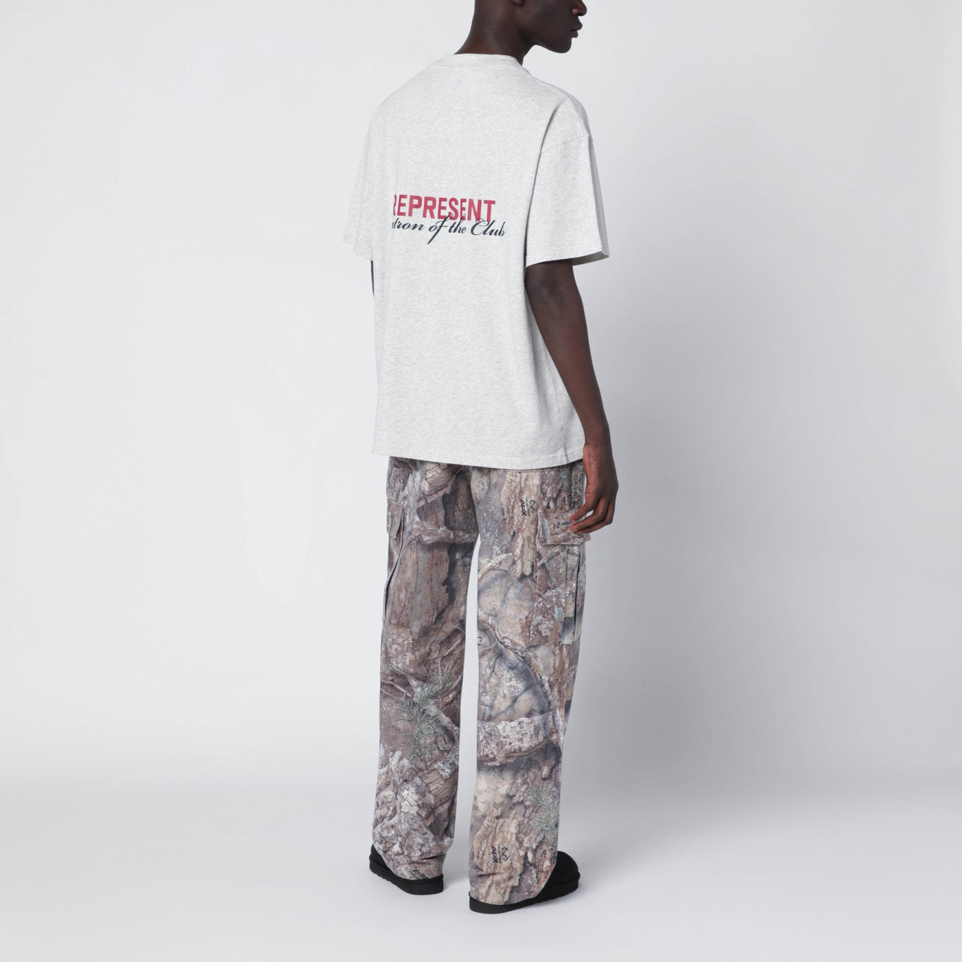 Cream Marl T-shirt with logo