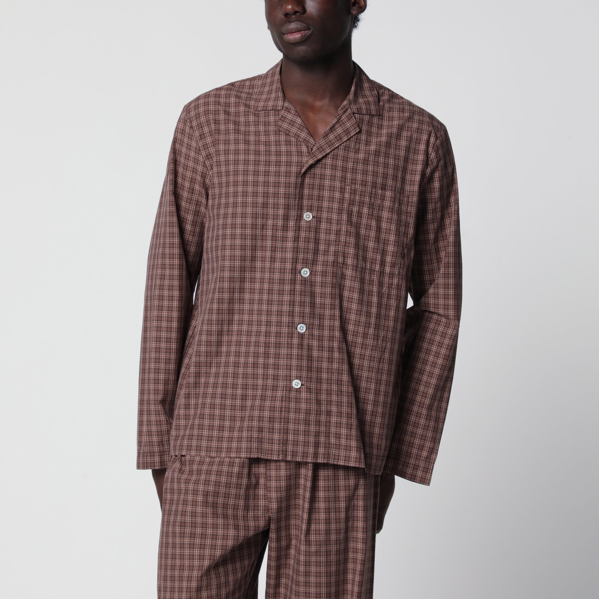 Camicia pigiama in cotone color Serra motivo check