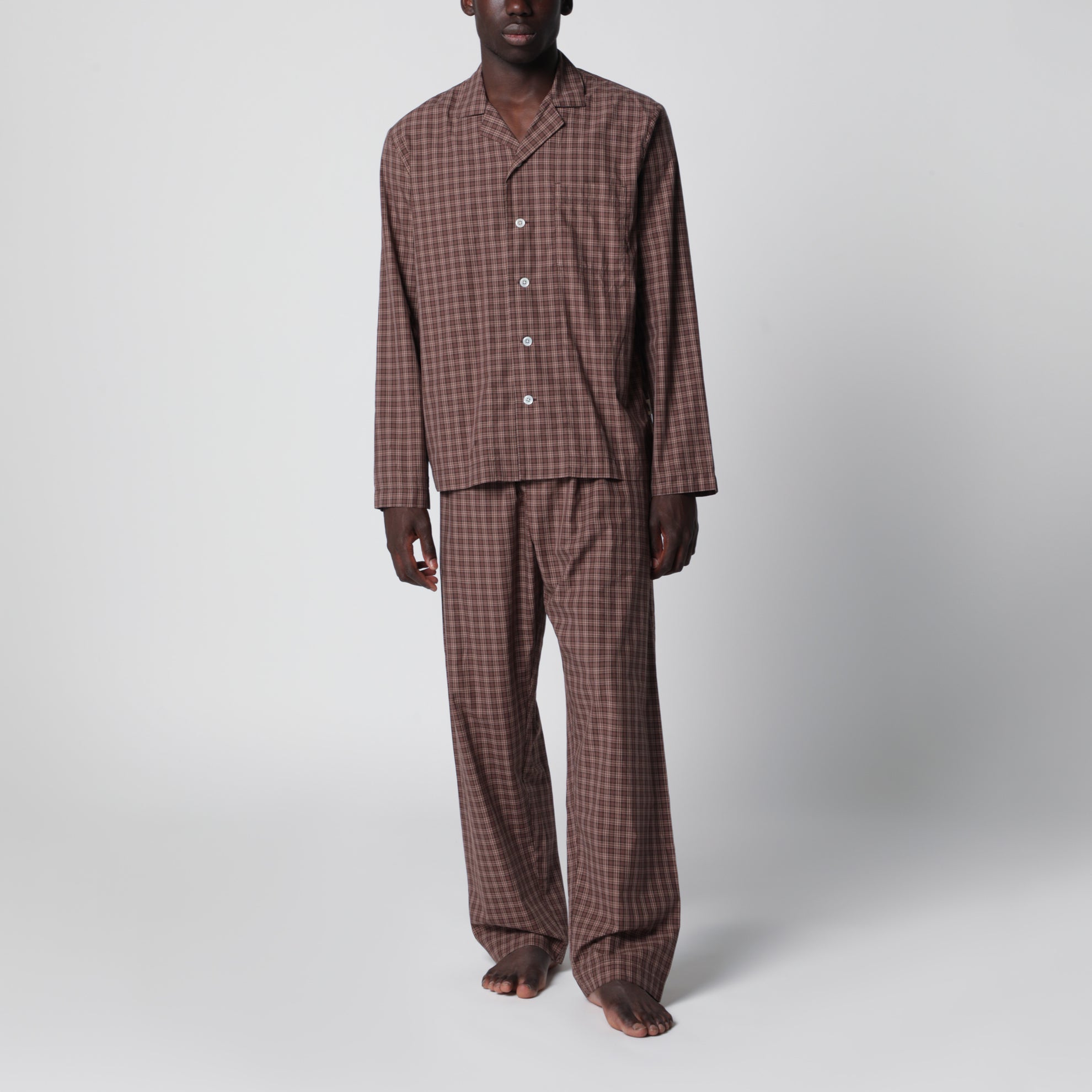 Camicia pigiama in cotone color Serra motivo check