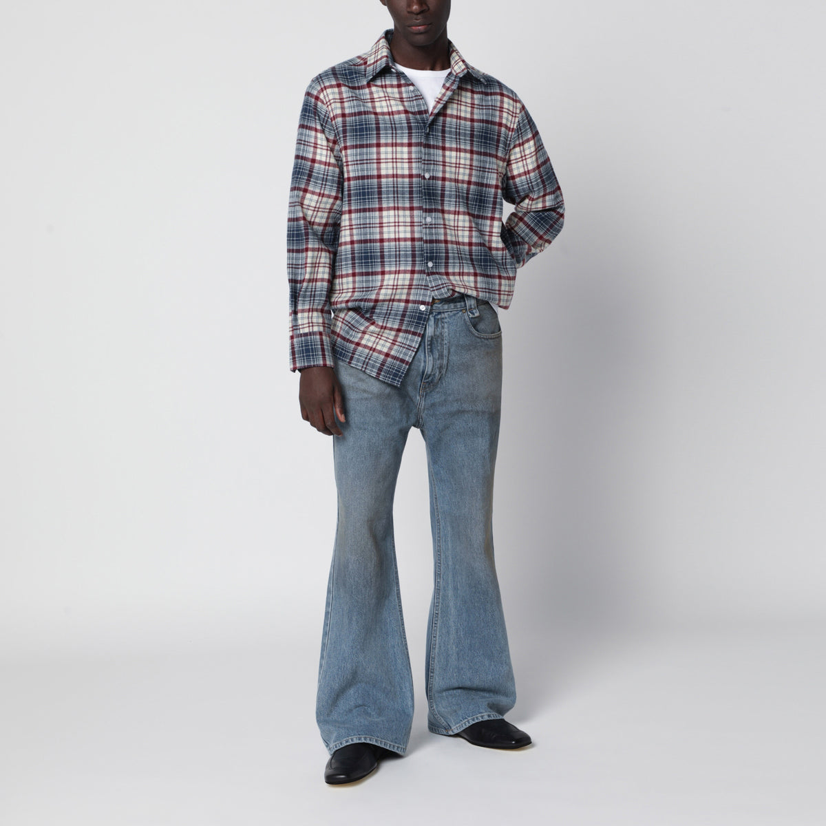 Blue denim flared jeans