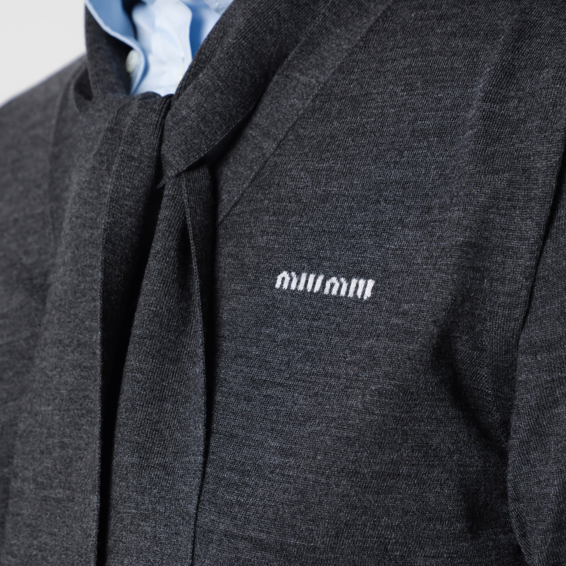 Anthracite wool cardigan