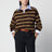 Cardigan a righe color cacao in lana