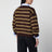 Cardigan a righe color cacao in lana