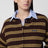 Cardigan a righe color cacao in lana