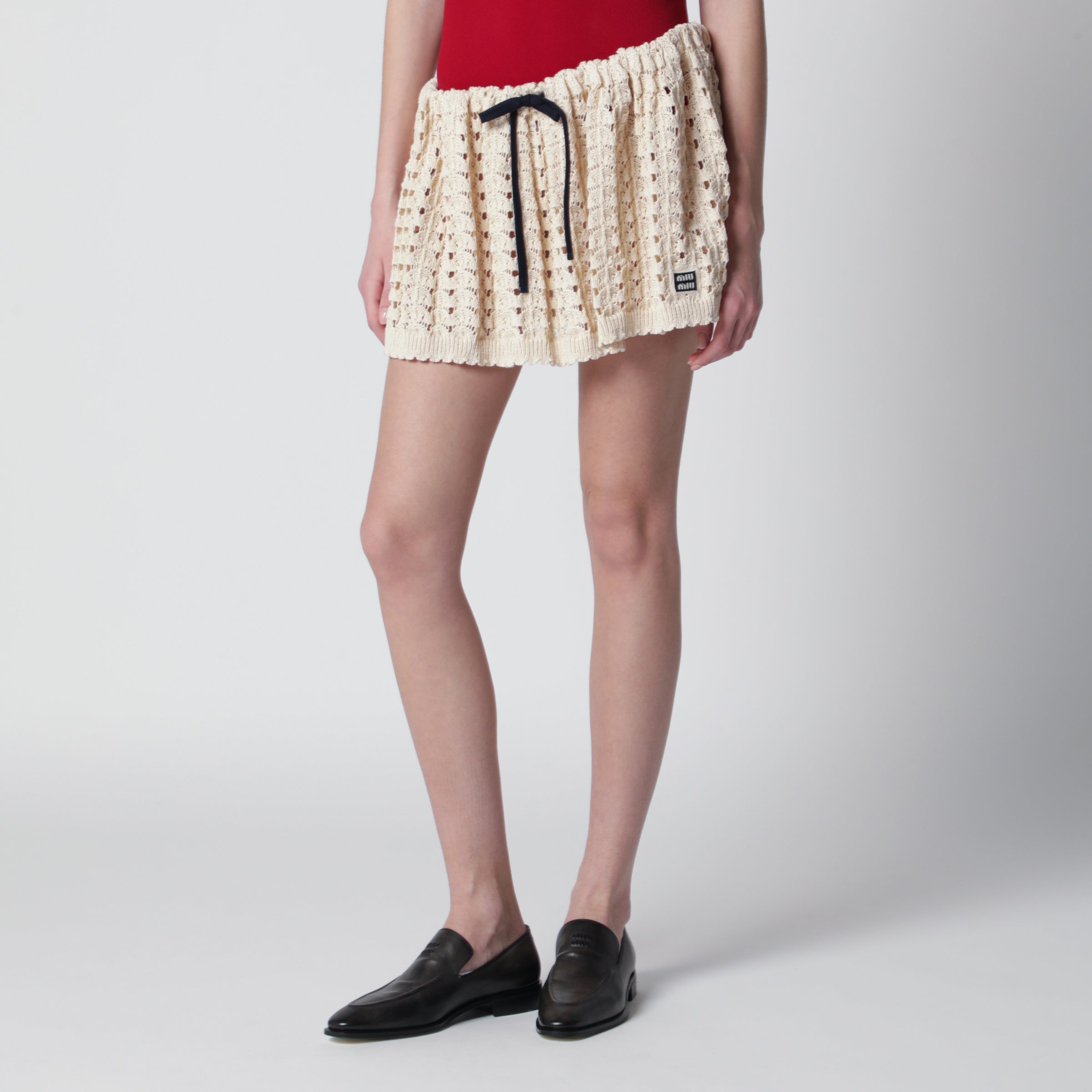 Miu Miu Crochet miniskirt in Natural color | TheDoubleF