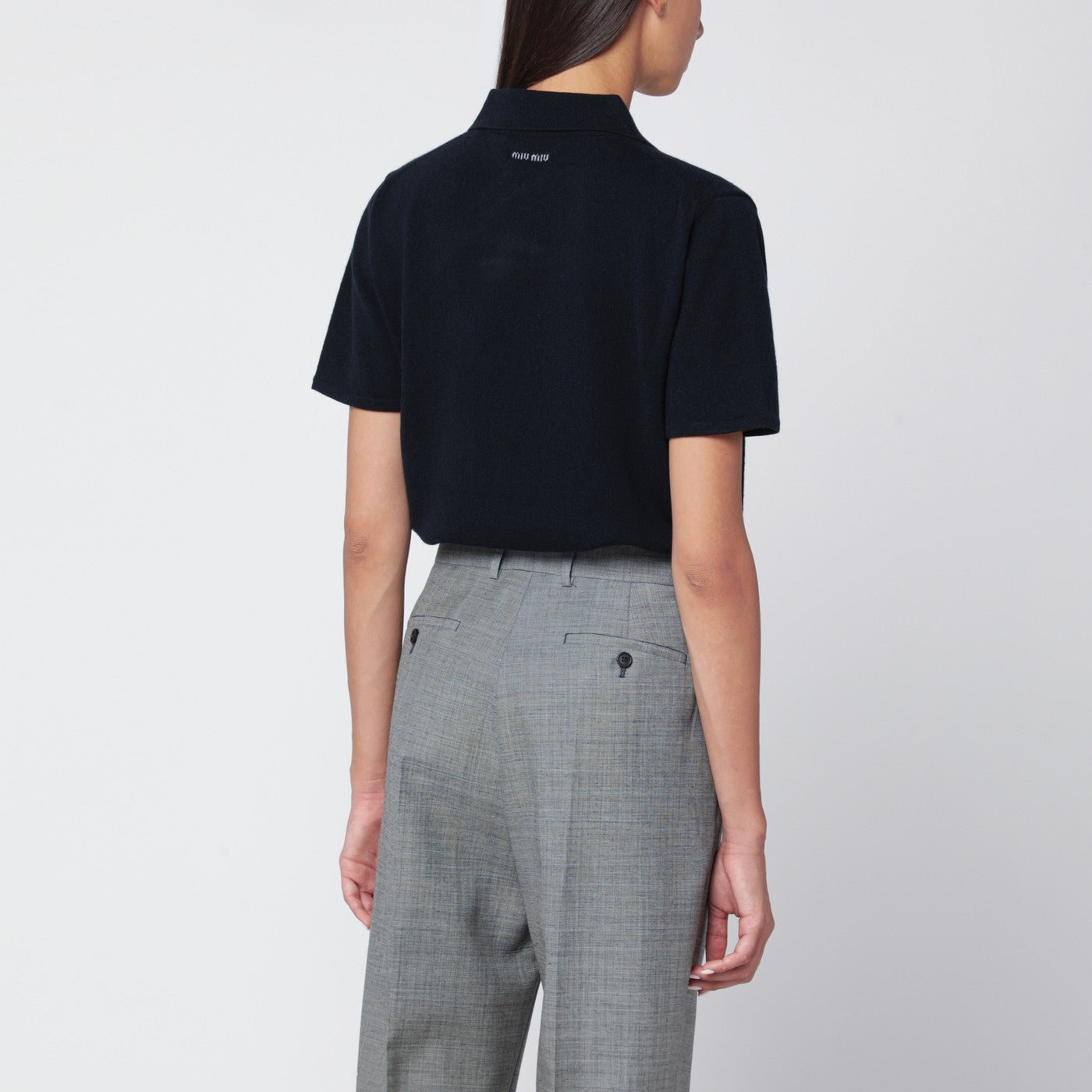 Polo en cachemire bleu