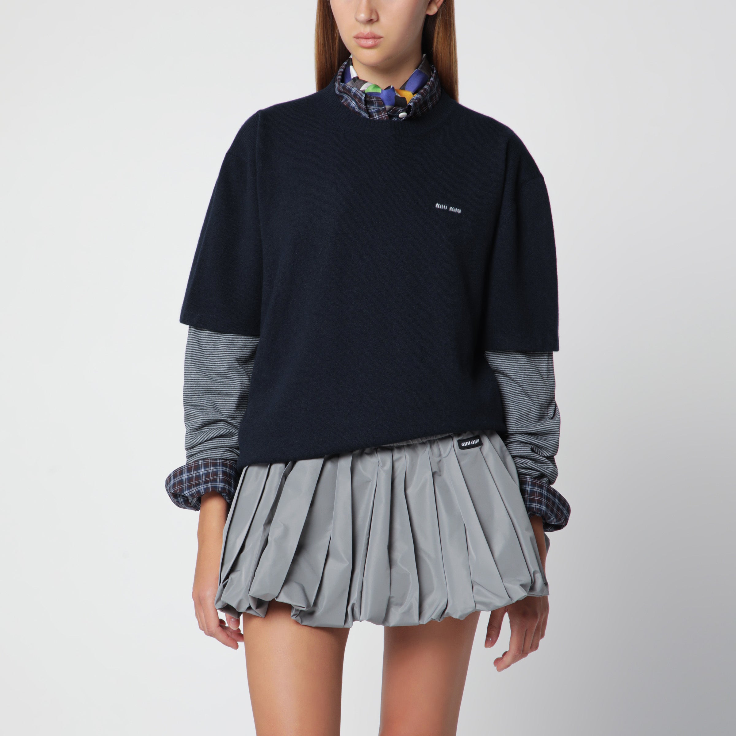 Miu Miu Blue Wool and Cashmere Sweater | TheDoubleF