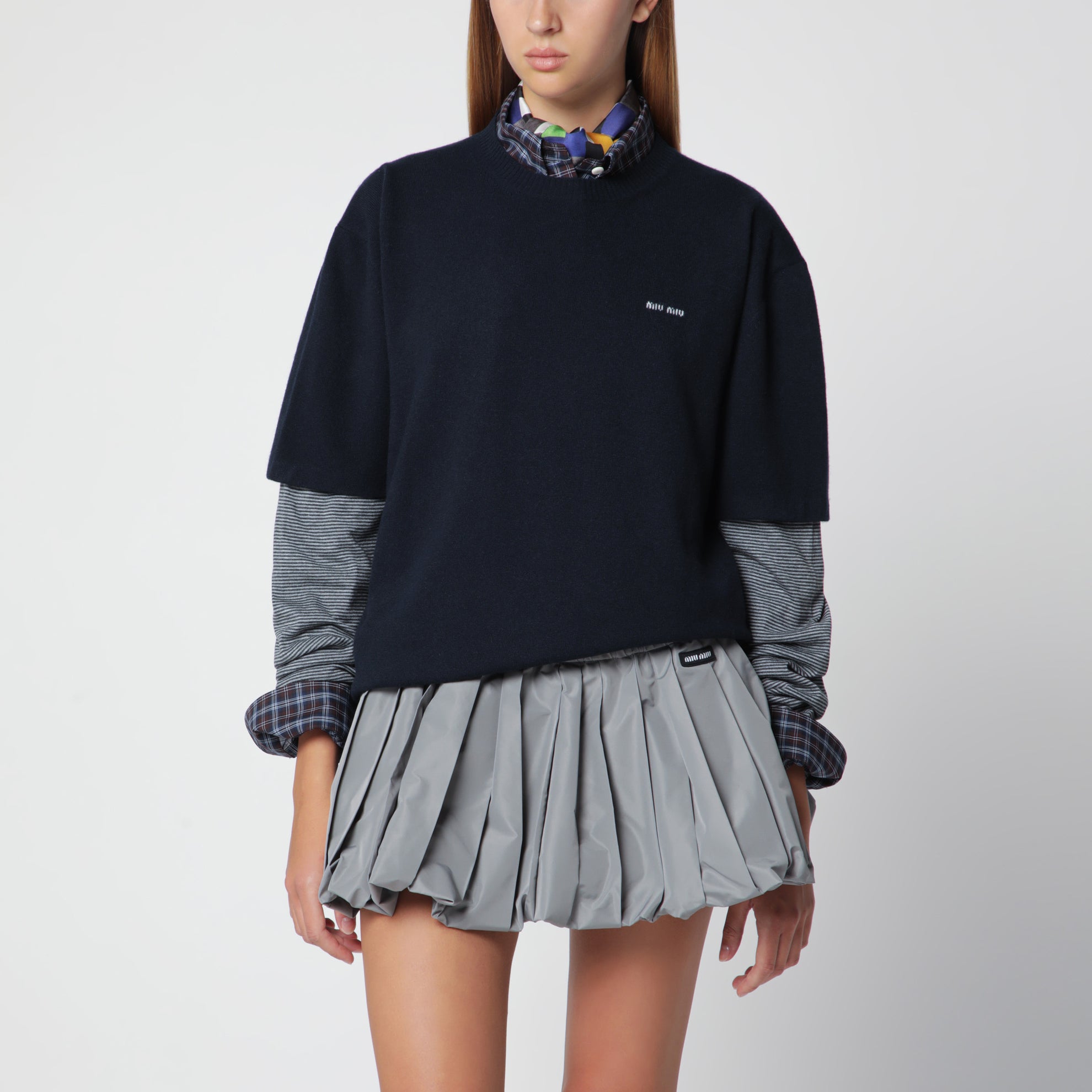 Maglia in lana e cashmere blu