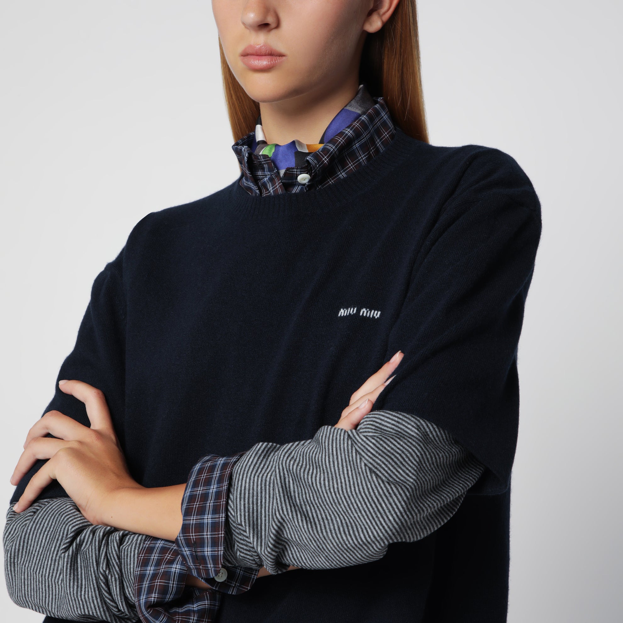 Maglia in lana e cashmere blu