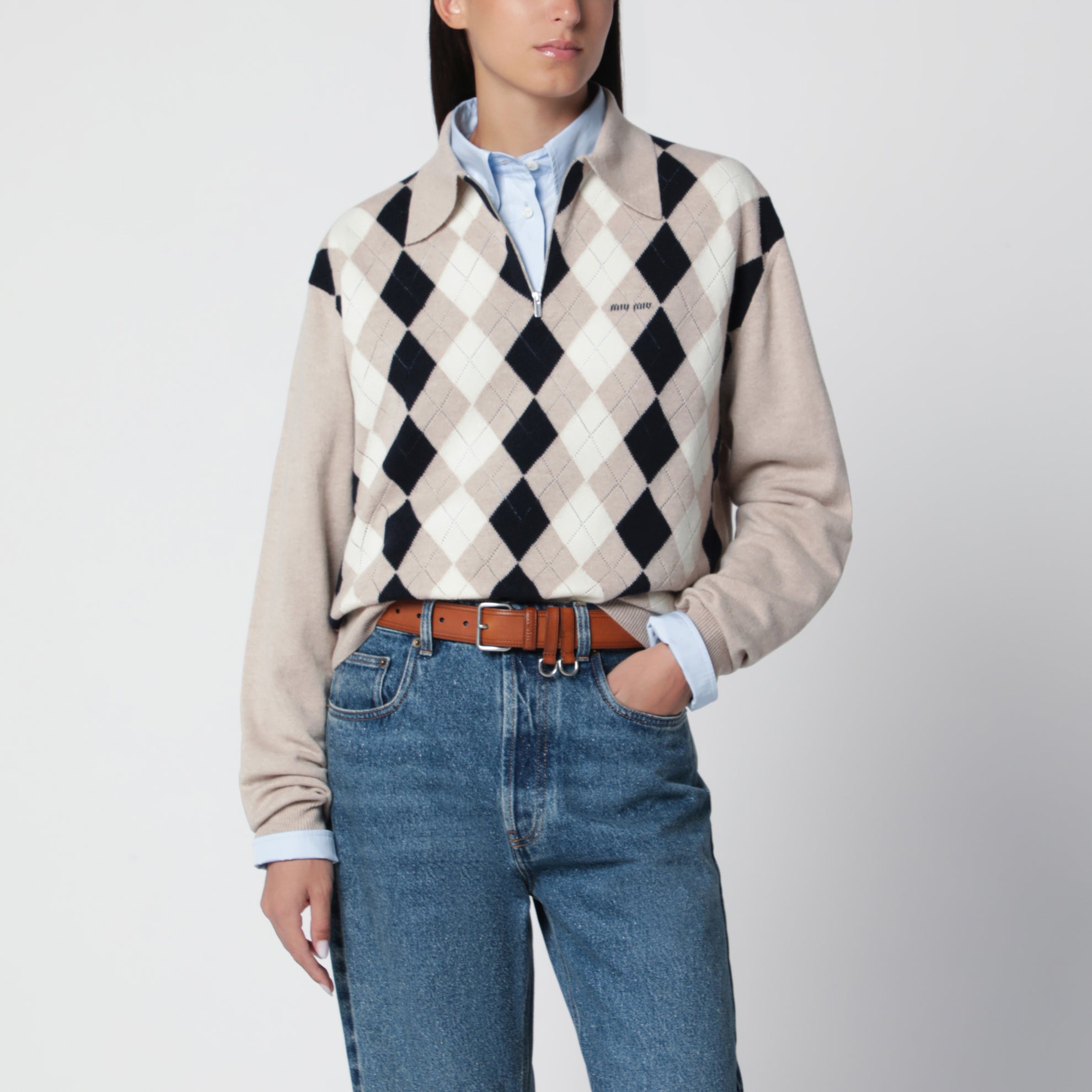 Polo beige in cashmere