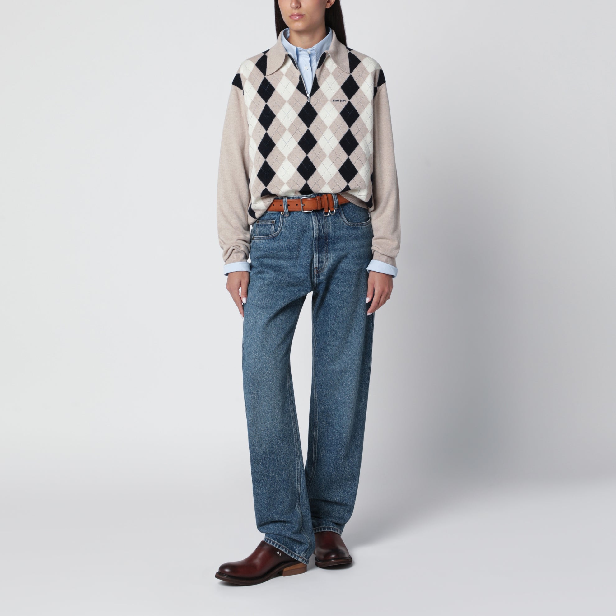 Polo beige in cashmere