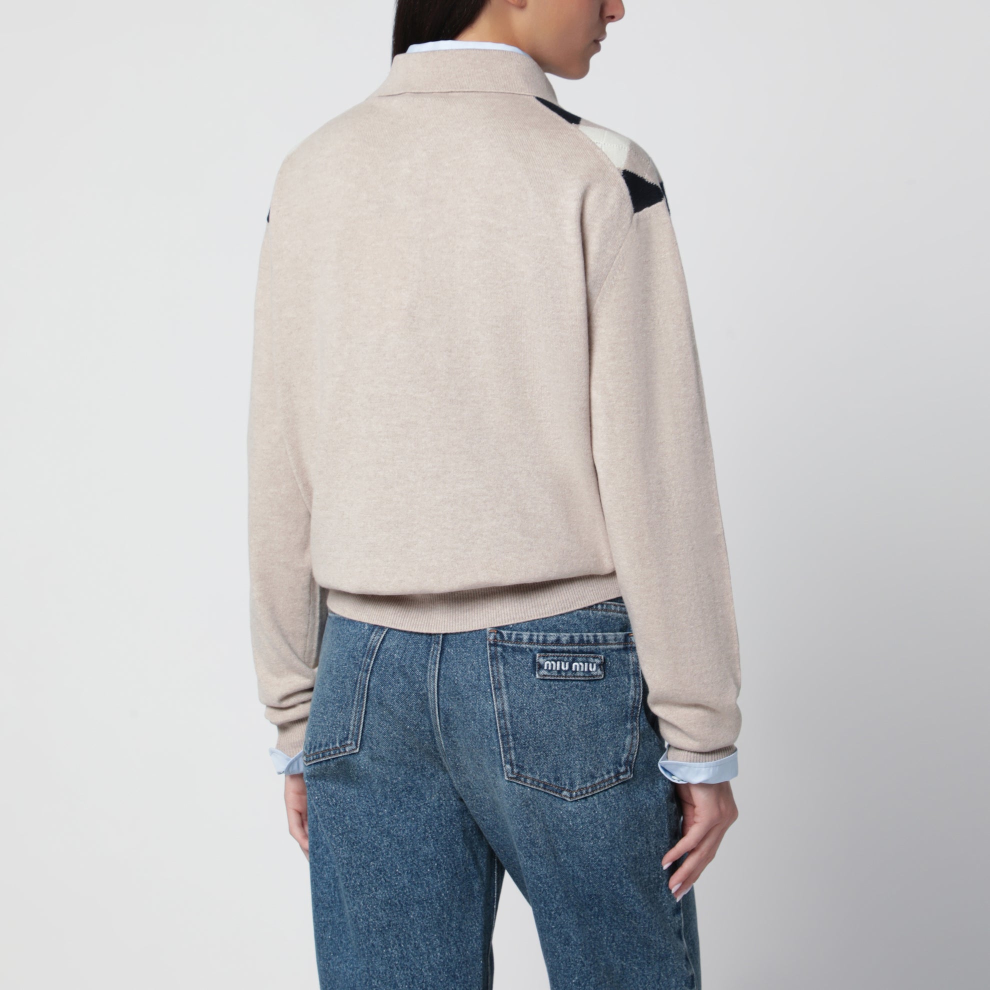 Polo beige in cashmere