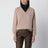 Maglia a collo alto albino e blu in cashmere