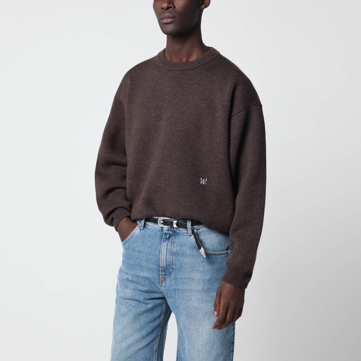 Pull Chavarria marron en laine