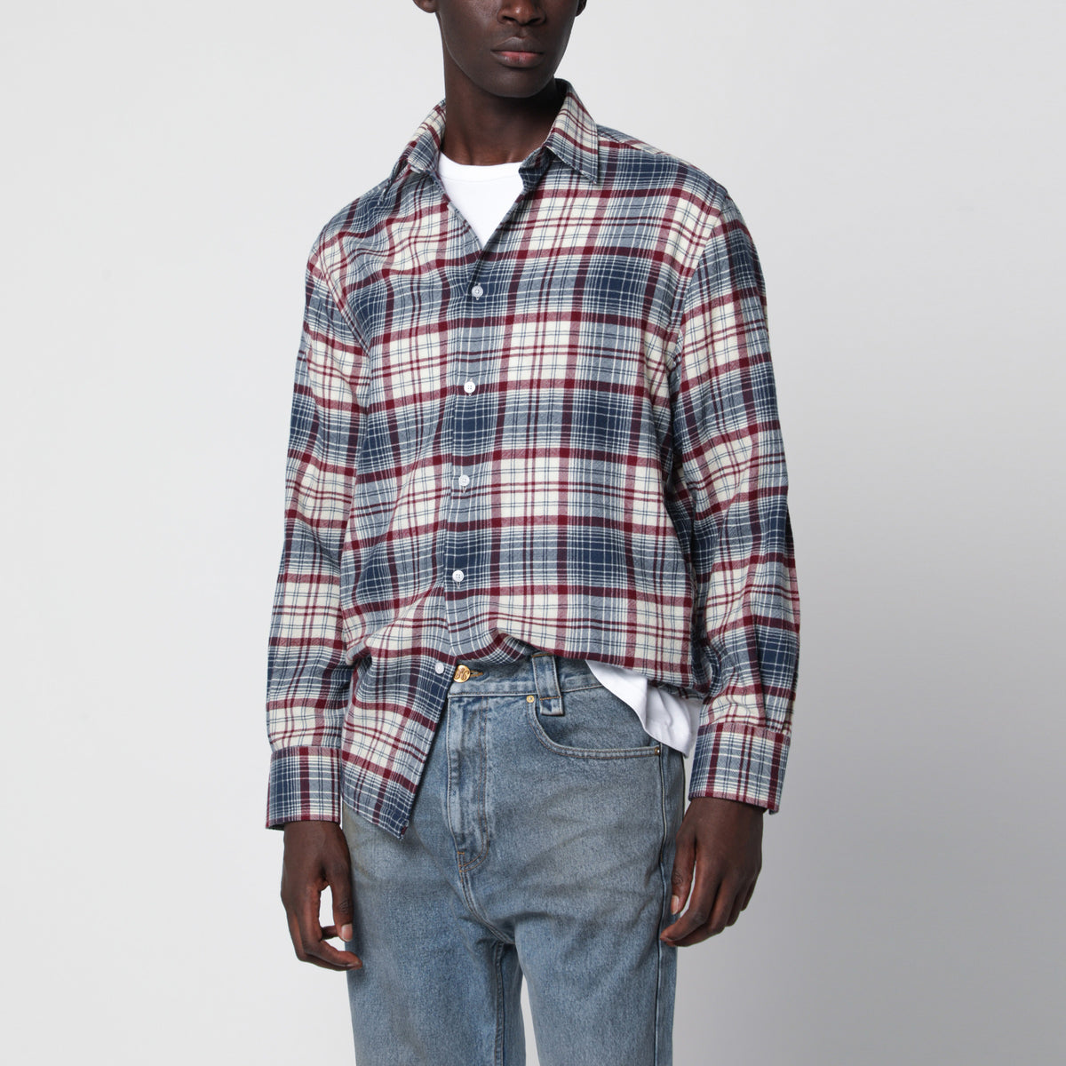 Multi-colored checked cotton shirt