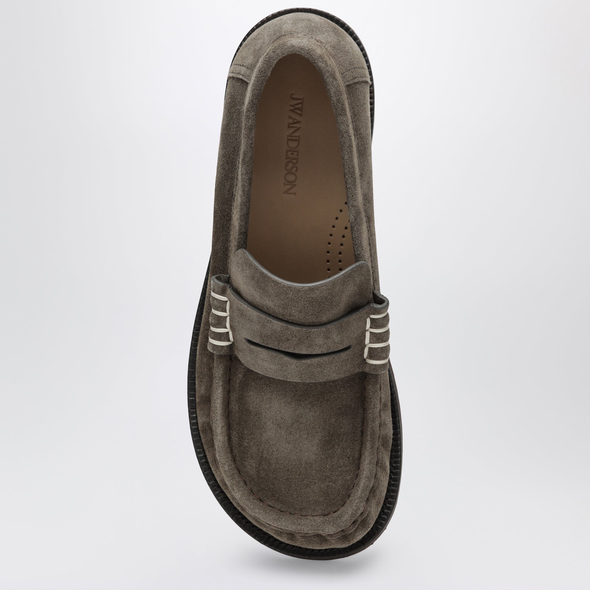 Mocassini dark taupe in pelle scamosciata