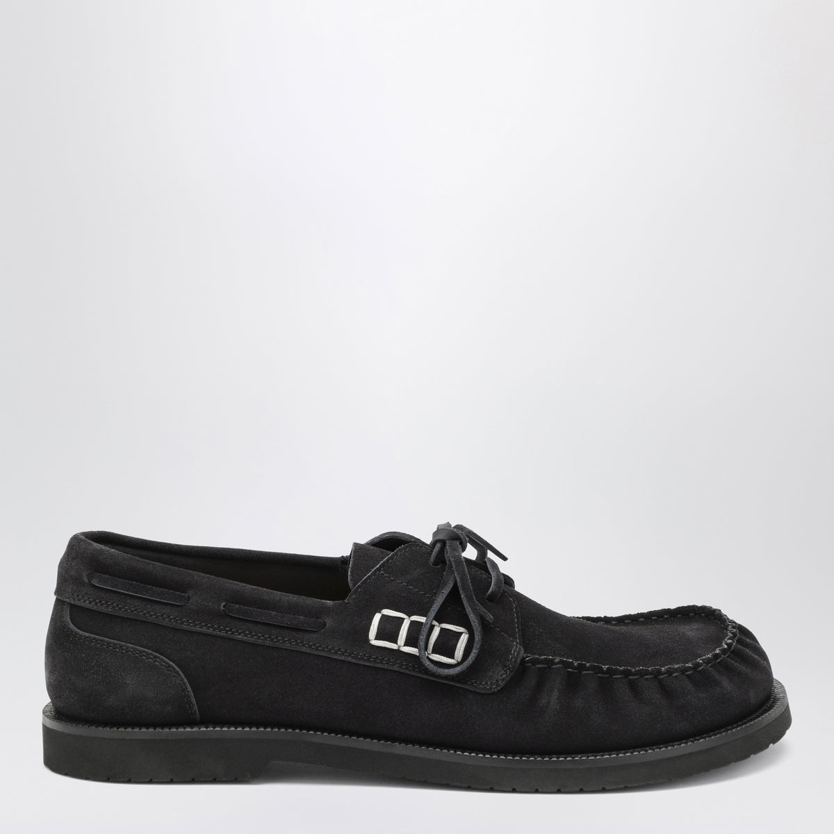Midnight blue suede loafers