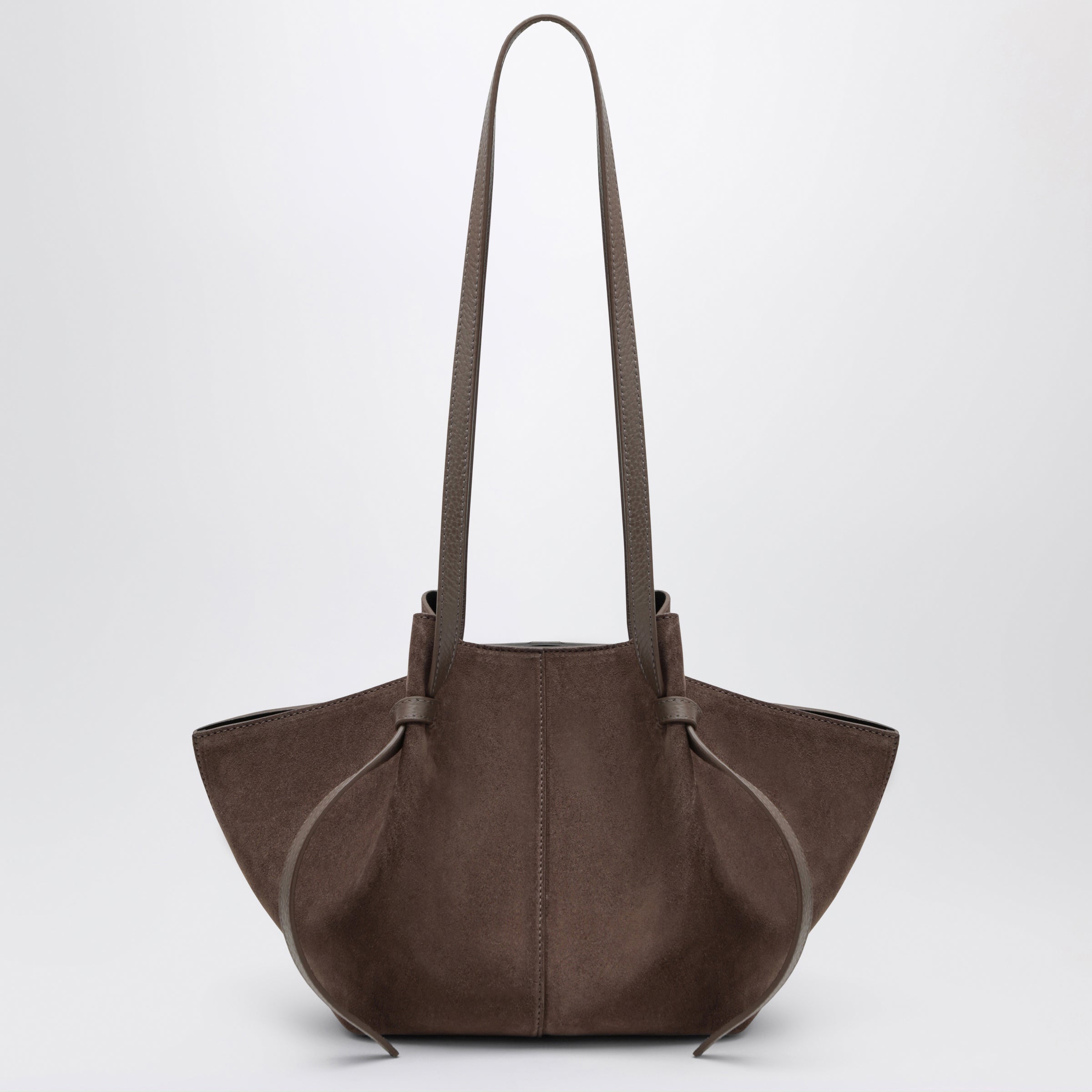 Yuzefi Mochi Bag in Nutmeg Suede Leather | TheDoubleF