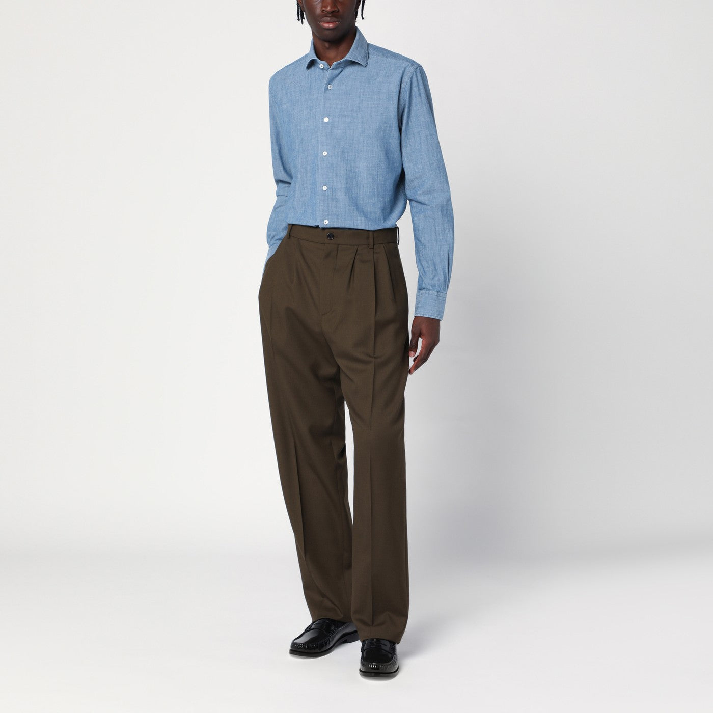Tailor Fit Hemd aus hellem Denim